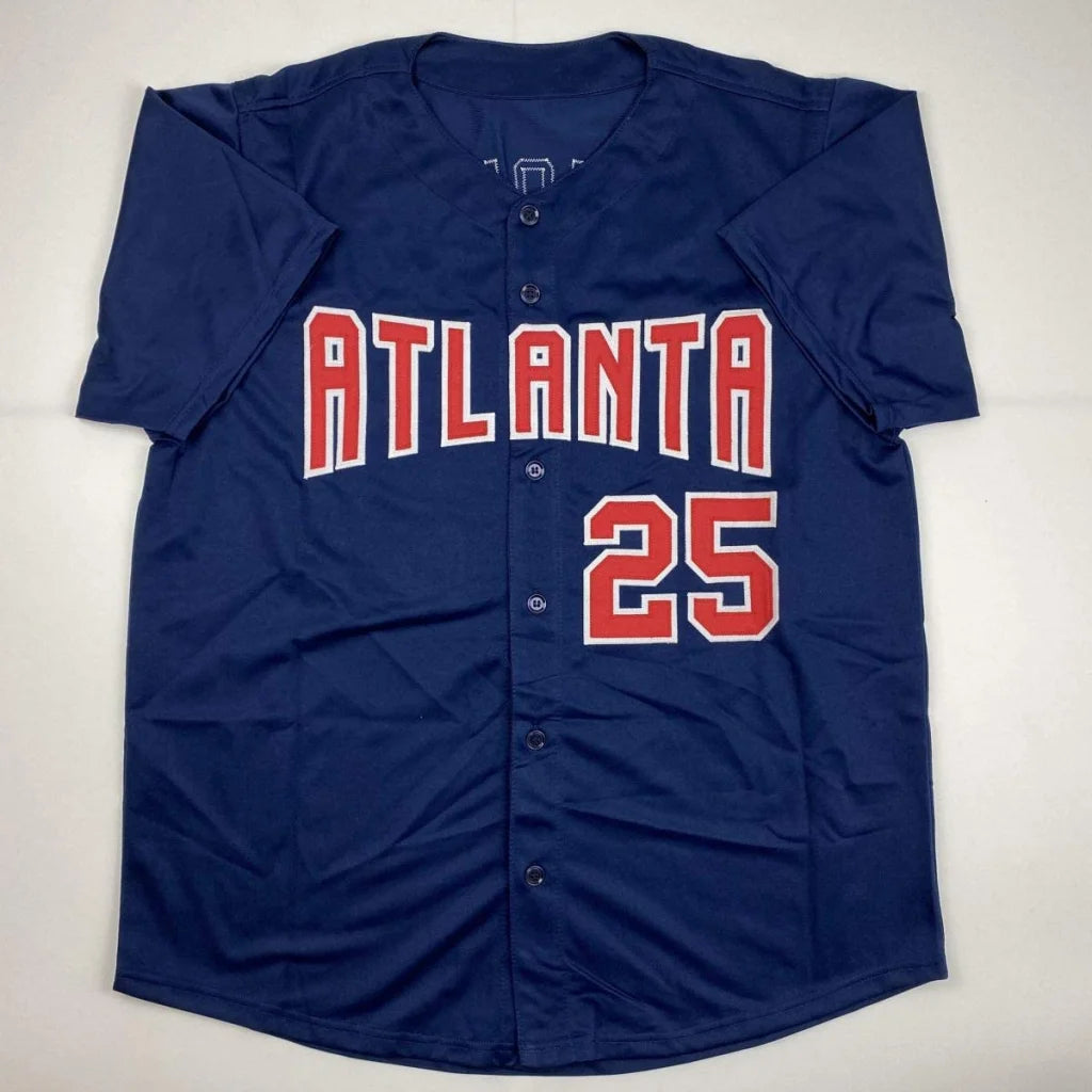 Autographed Andruw Jones Atlanta Blue Baseball Jersey JSA COA | Authenticated Signed Sports Jersey | vintageantiquesgifts.com