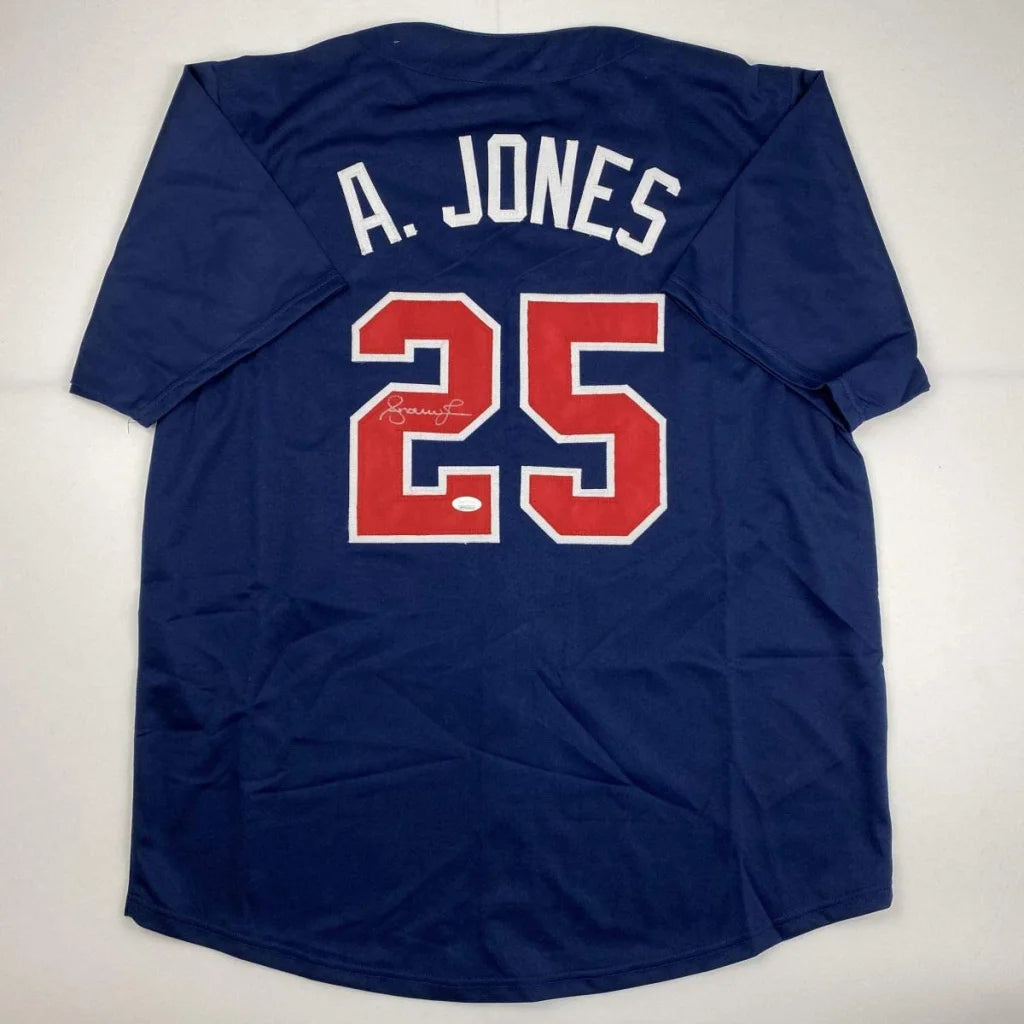 Autographed Andruw Jones Atlanta Blue Baseball Jersey JSA COA | Hall of Fame Sports Memorabilia | vintageantiquesgifts.com