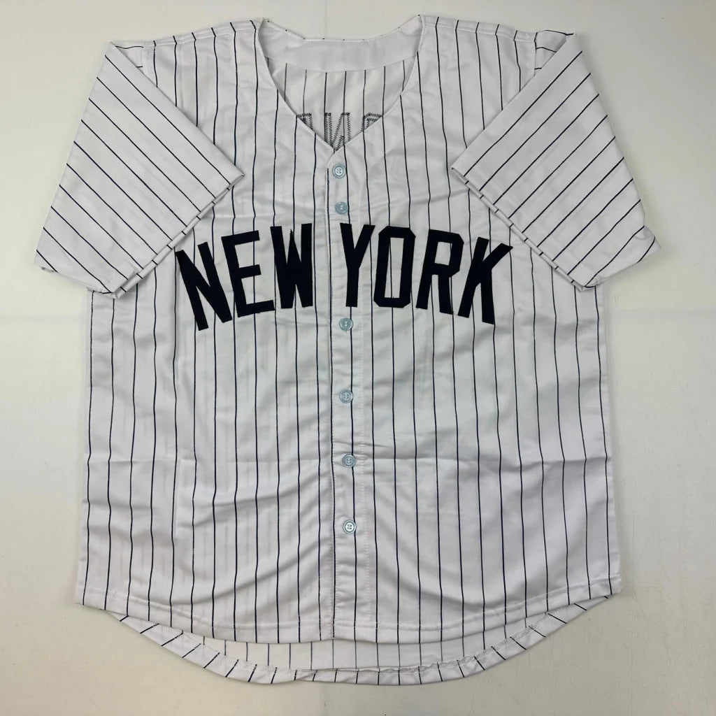 Autographed Andruw Jones New York Pinstripe Baseball Jersey JSA COA | Authenticated Signed Sports Jersey | vintageantiquesgifts.com