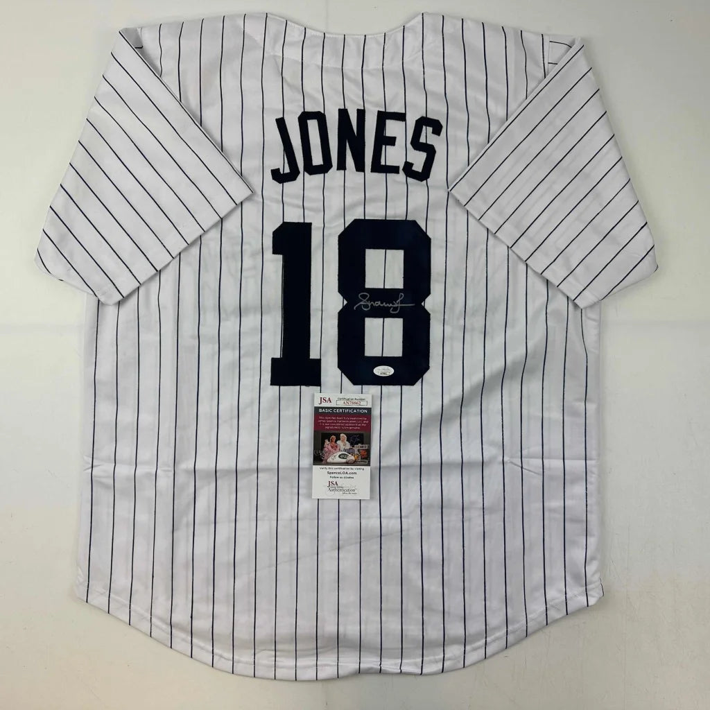Autographed Andruw Jones New York Pinstripe Baseball Jersey JSA COA | Hall of Fame Sports Memorabilia | vintageantiquesgifts.com