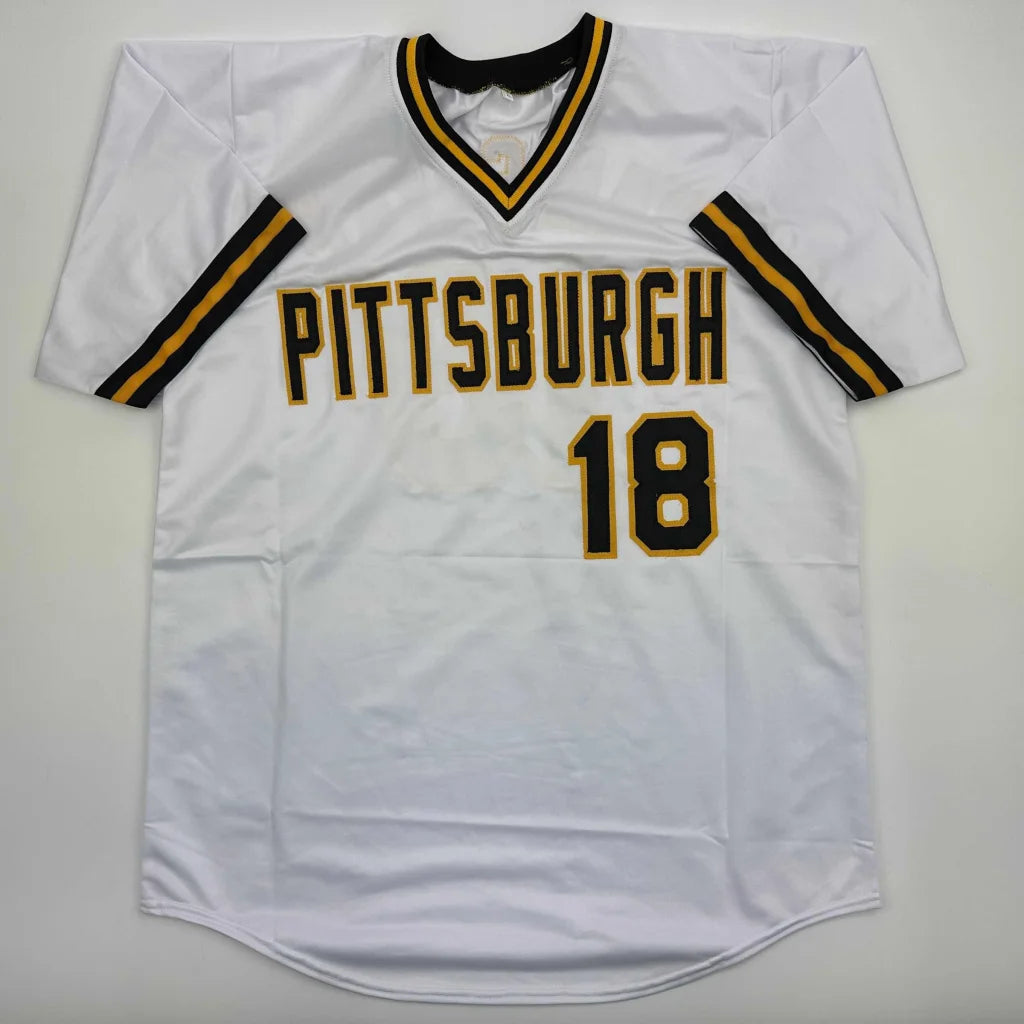Autographed Andy Van Slyke Pittsburgh White Baseball Jersey Beckett BAS COA | Authenticated Signed Sports Jersey | vintageantiquesgifts.com