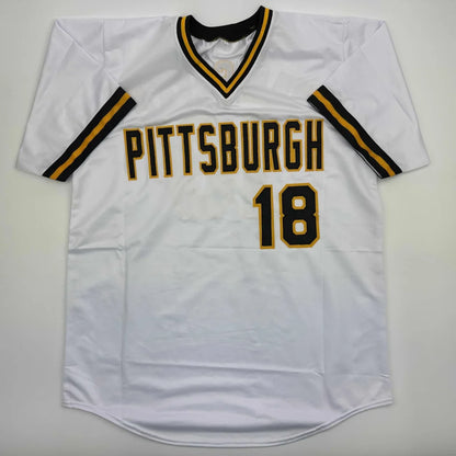Autographed Andy Van Slyke Pittsburgh White Baseball Jersey Beckett BAS COA | Authenticated Signed Sports Jersey | vintageantiquesgifts.com