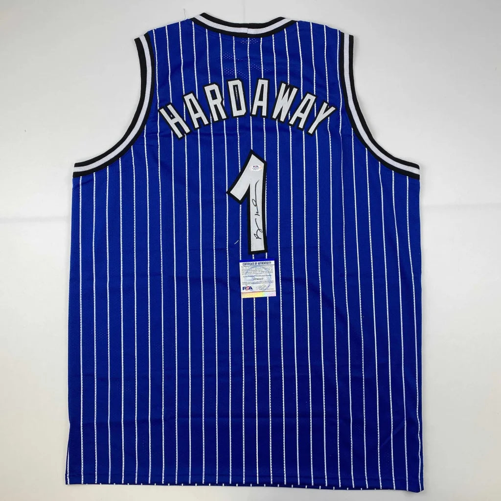 Autographed Anfernee Penny Hardaway Orlando Blue Pinstripe Basketball Jersey PSA/DNA COA | Hall of Fame Sports Memorabilia | vintageantiquesgifts.com