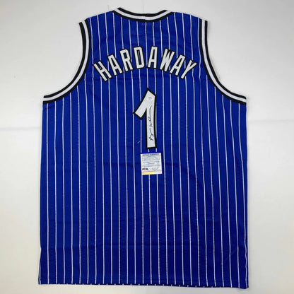 Autographed Anfernee Penny Hardaway Orlando Blue Pinstripe Basketball Jersey PSA/DNA COA | Hall of Fame Sports Memorabilia | vintageantiquesgifts.com
