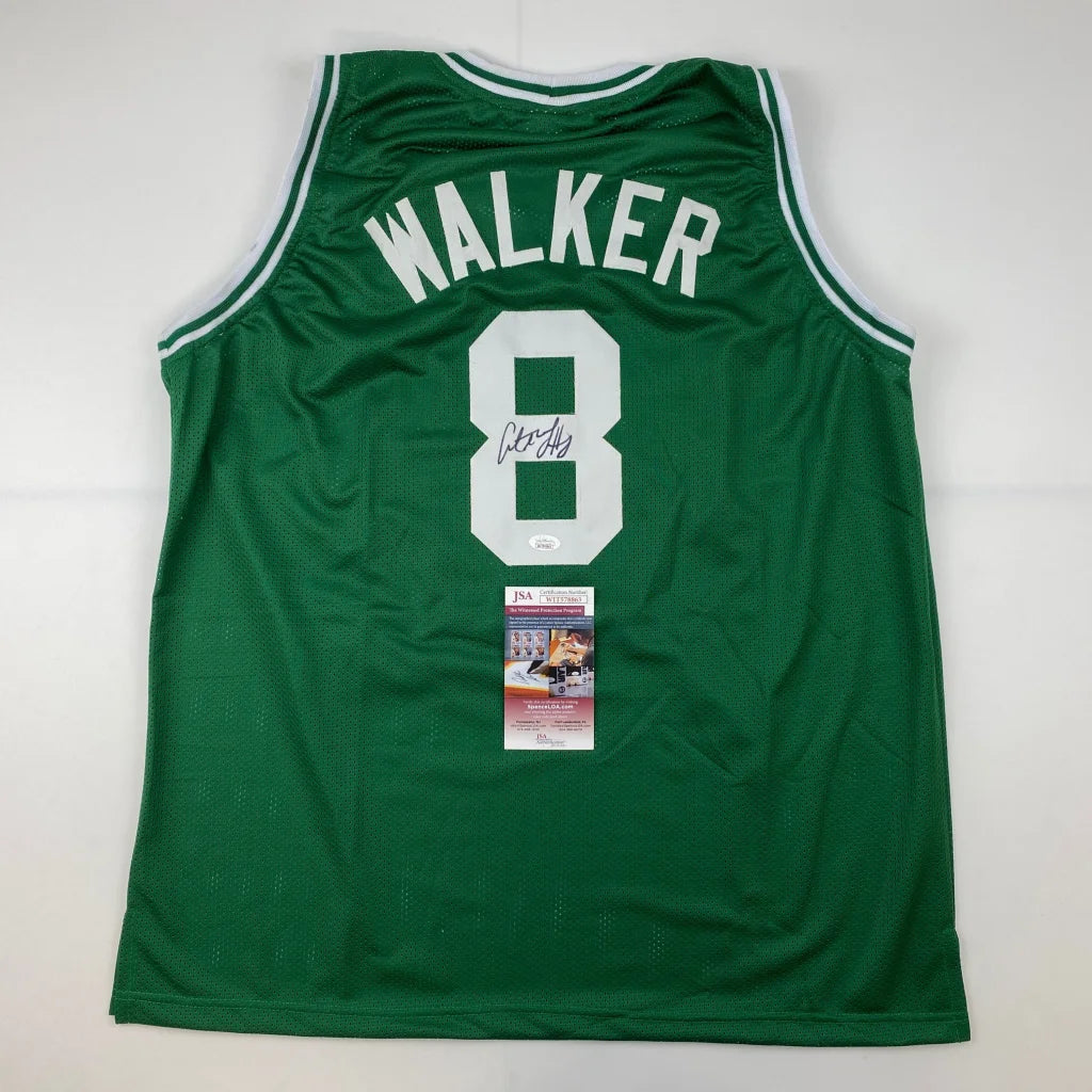 Green Kemba Walker custom jersey signed and certified, perfect for professional sports fans