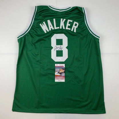 Green Kemba Walker custom jersey signed and certified, perfect for professional sports fans