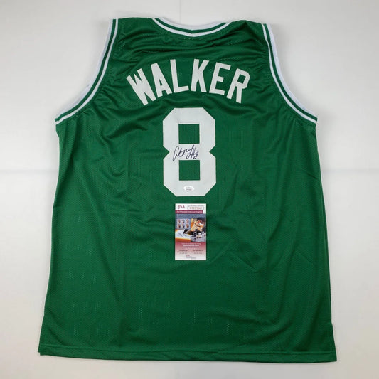 Green Kemba Walker custom jersey signed and certified, perfect for professional sports fans