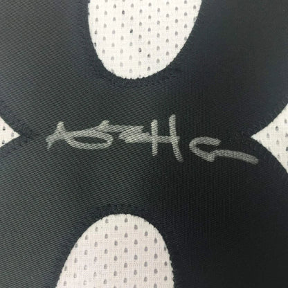 Autographed Antonio Brown Pittsburgh white custom jersey black white mesh fabric