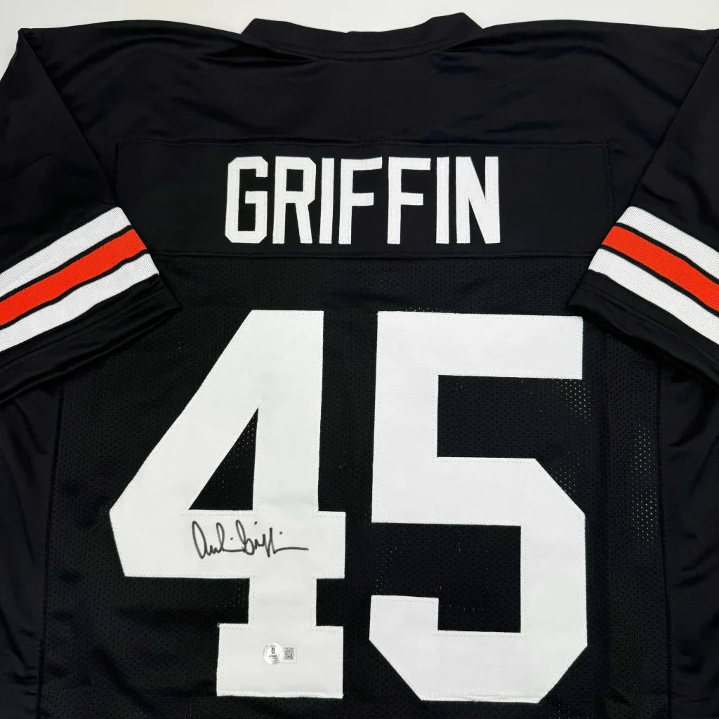 Autographed Archie Griffin Cincinnati Black Football Jersey Beckett BAS COA | Certified Authentic Signed Memorabilia | vintageantiquesgifts.com