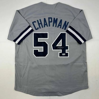 Gray custom jersey with Chapman 54 autograph for professional sports fans