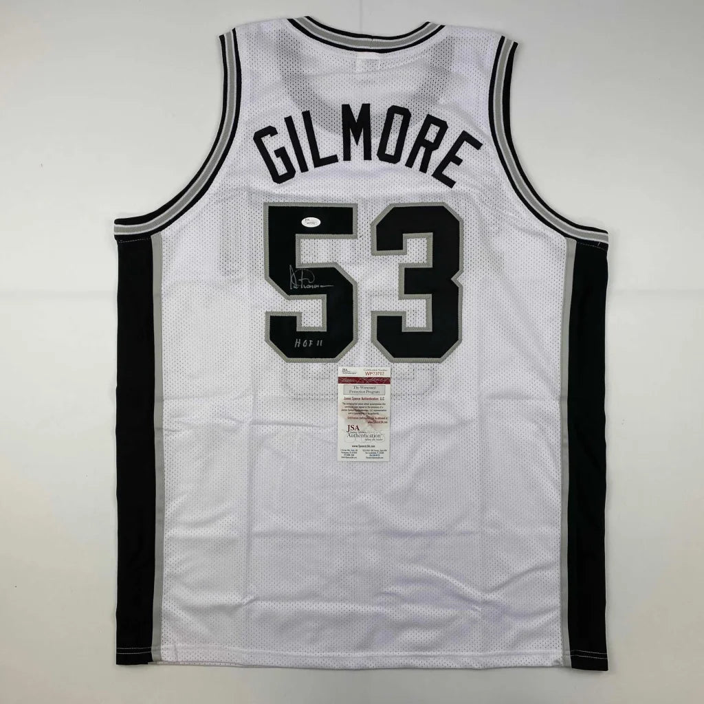 Autographed Artis Gilmore HOF 11 San Antonio White Basketball Jersey JSA COA | Hall of Fame Sports Memorabilia | vintageantiquesgifts.com