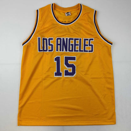 Autographed Austin Reaves Los Angeles yellow custom jersey number 15