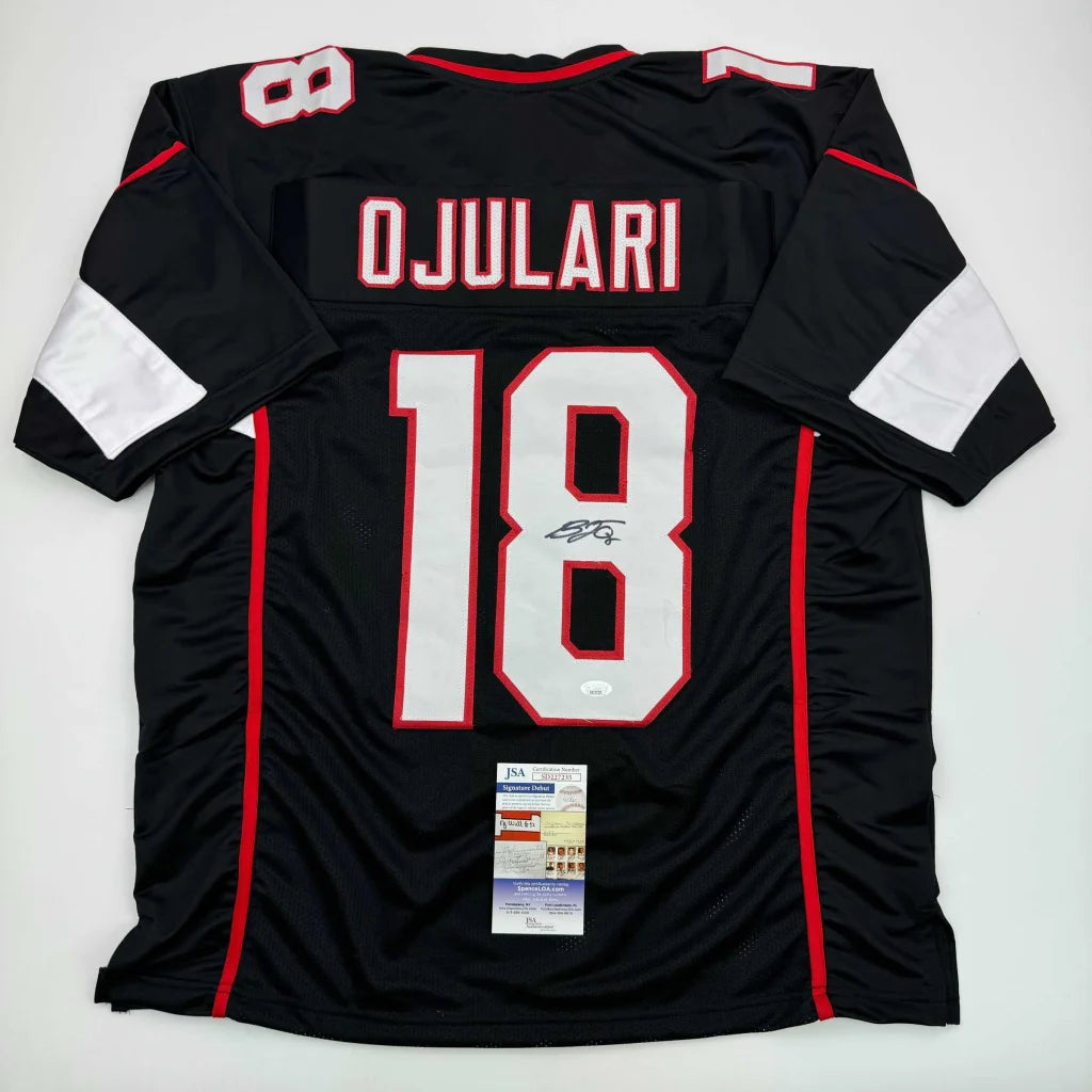 Black custom jersey with OJULAR I 18 signature, authentic sticker, for professional sports fans
