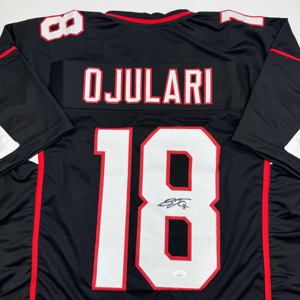 Autographed B.J. BJ Ojulari Arizona Black Football Jersey JSA COA | Certified Authentic Signed Memorabilia | vintageantiquesgifts.com