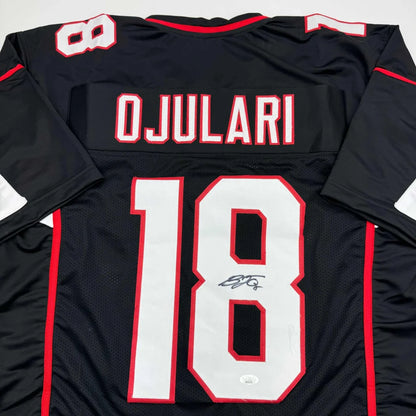 Autographed B.J. BJ Ojulari Arizona Black Football Jersey JSA COA | Certified Authentic Signed Memorabilia | vintageantiquesgifts.com