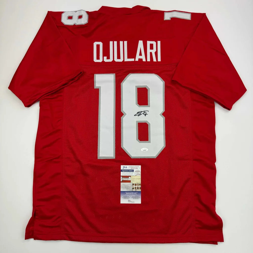 Autographed B.J. BJ Ojulari Arizona Red Football Jersey JSA COA | Hall of Fame Sports Memorabilia | vintageantiquesgifts.com