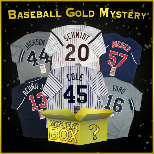 Autographed/Signed Baseball GOLD Series 1 Jersey Mystery Box with PSA JSA or Beckett COA | Hall of Fame Sports Memorabilia | vintageantiquesgifts.com