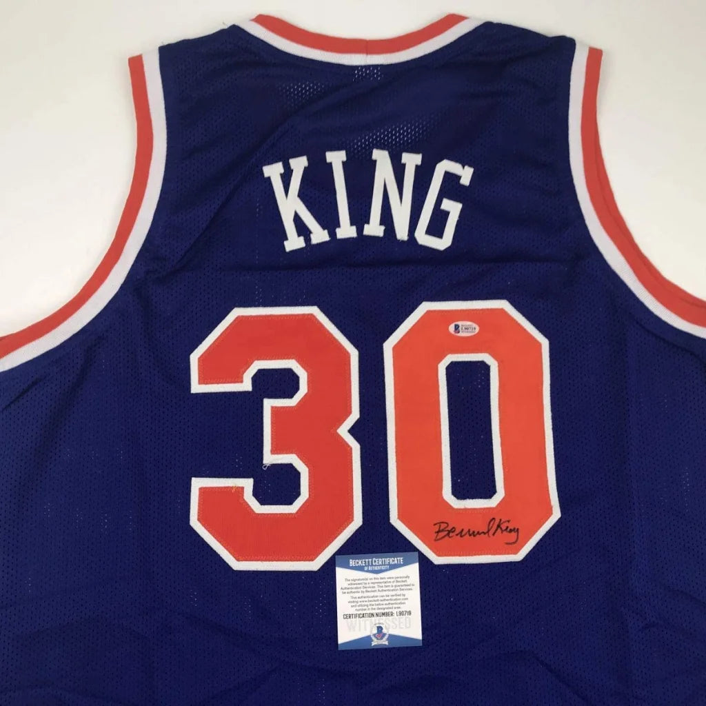 Autographed Bernard King #30 New York Knicks custom jersey with Beckett BAS COA