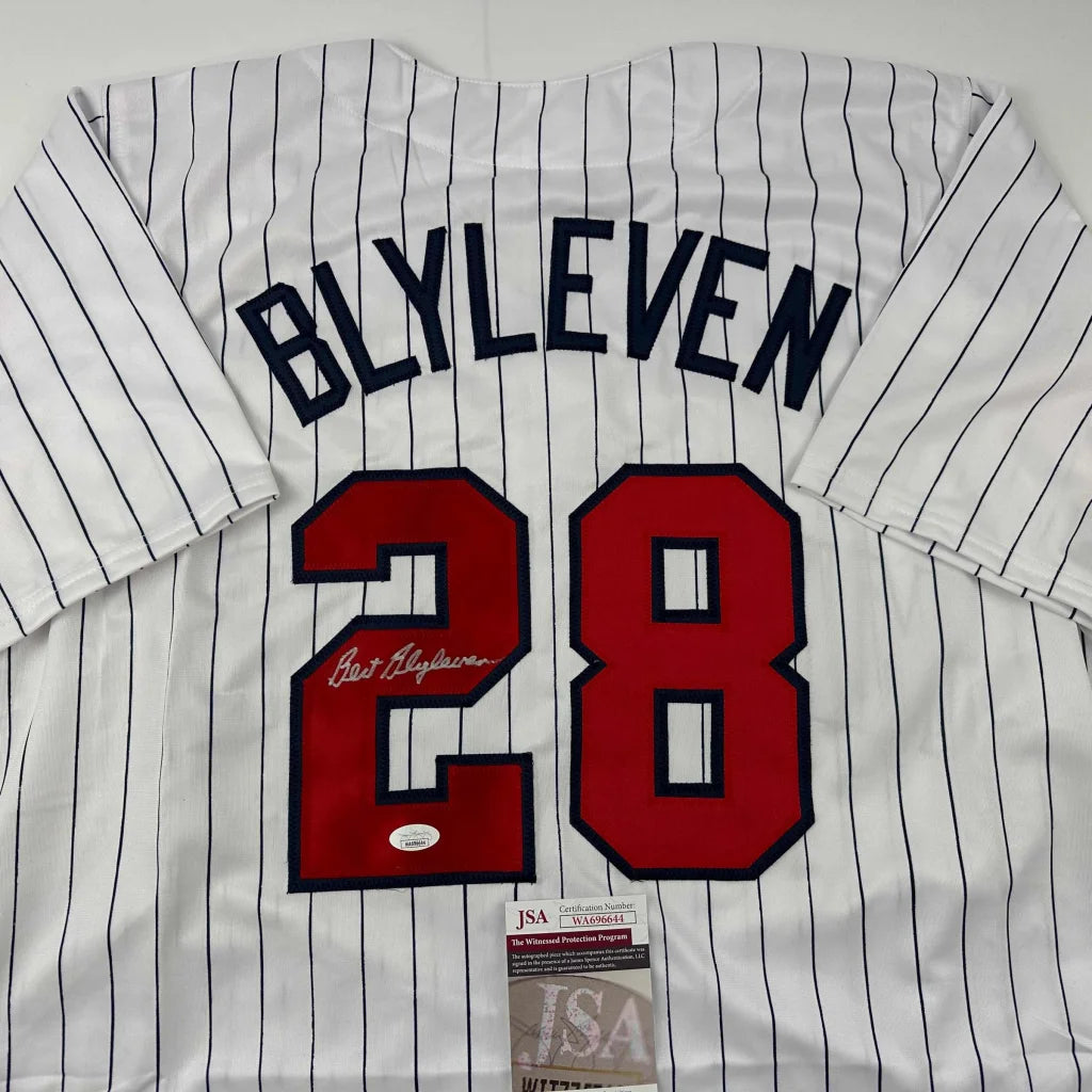 Bert Blyleven autographed baseball jersey, perfect for sports league fans and collectors