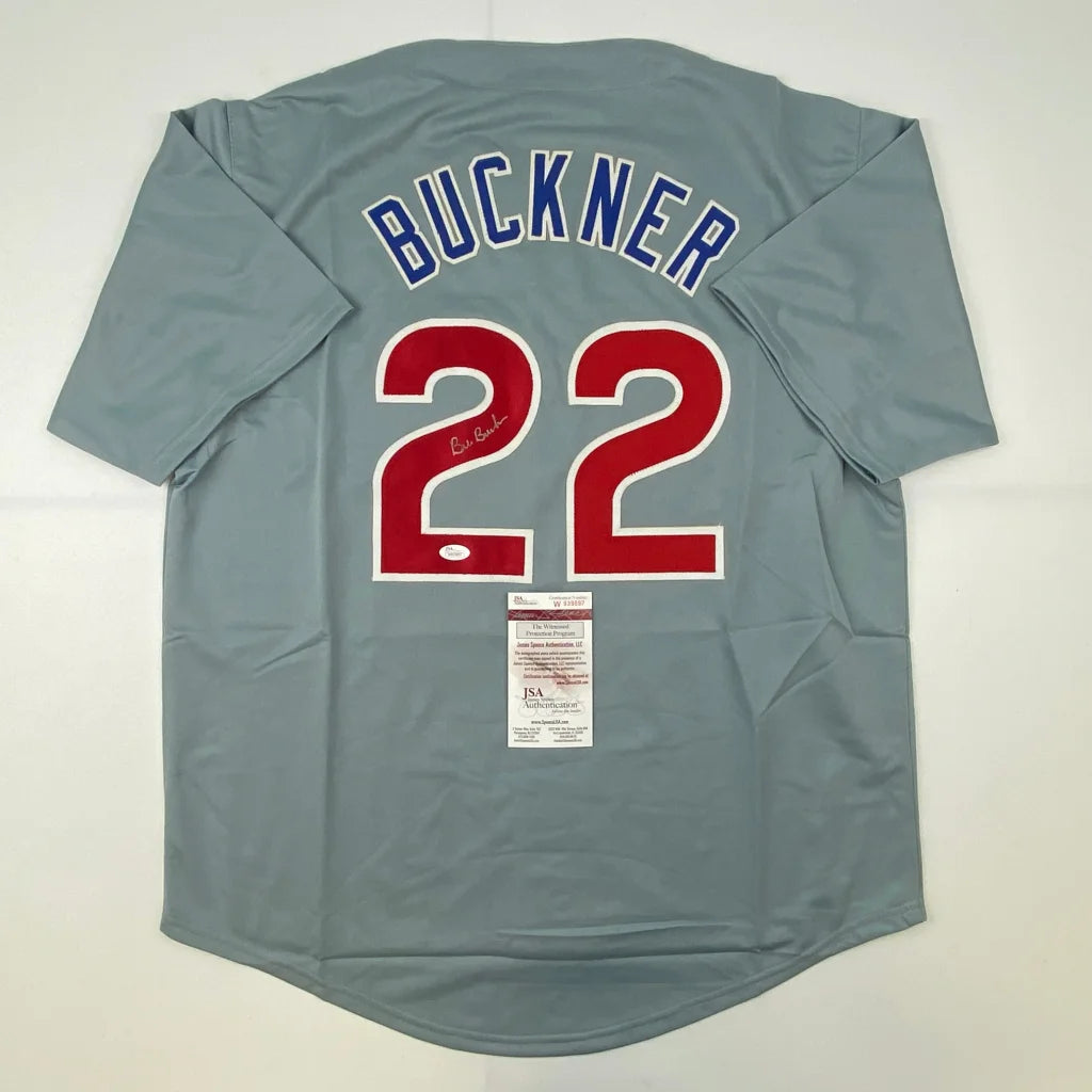 Autographed Bill Buckner gray Chicago custom jersey with number 22