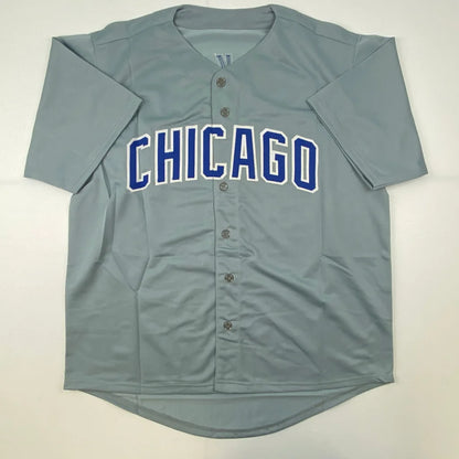Autographed Bill Buckner Chicago gray custom jersey in professional sports league