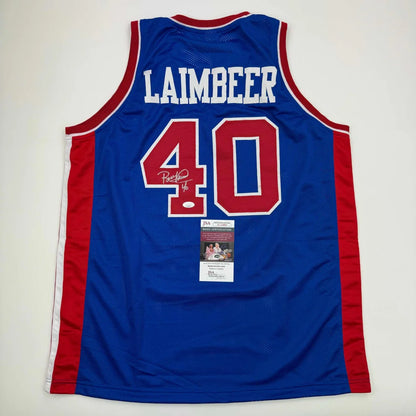 Autographed Bill Laimbeer Detroit Blue Basketball Jersey JSA COA | Hall of Fame Sports Memorabilia | vintageantiquesgifts.com
