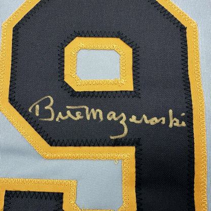 Autographed custom jersey with number 9 from professional sports league Mazeroski