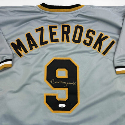 Gray custom jersey with Mazeroski 9 autographed for professional sports league fans