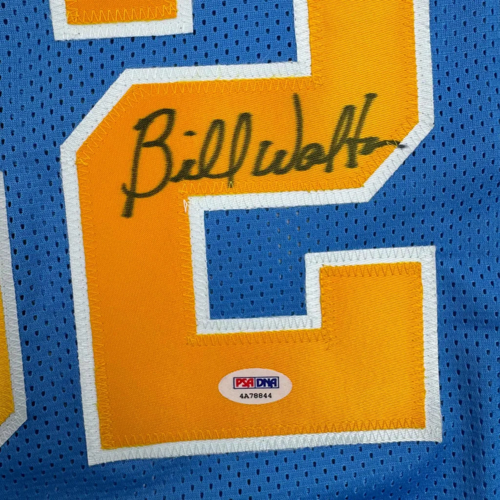 Autographed Bill Walton UCLA blue basketball jersey with number 6