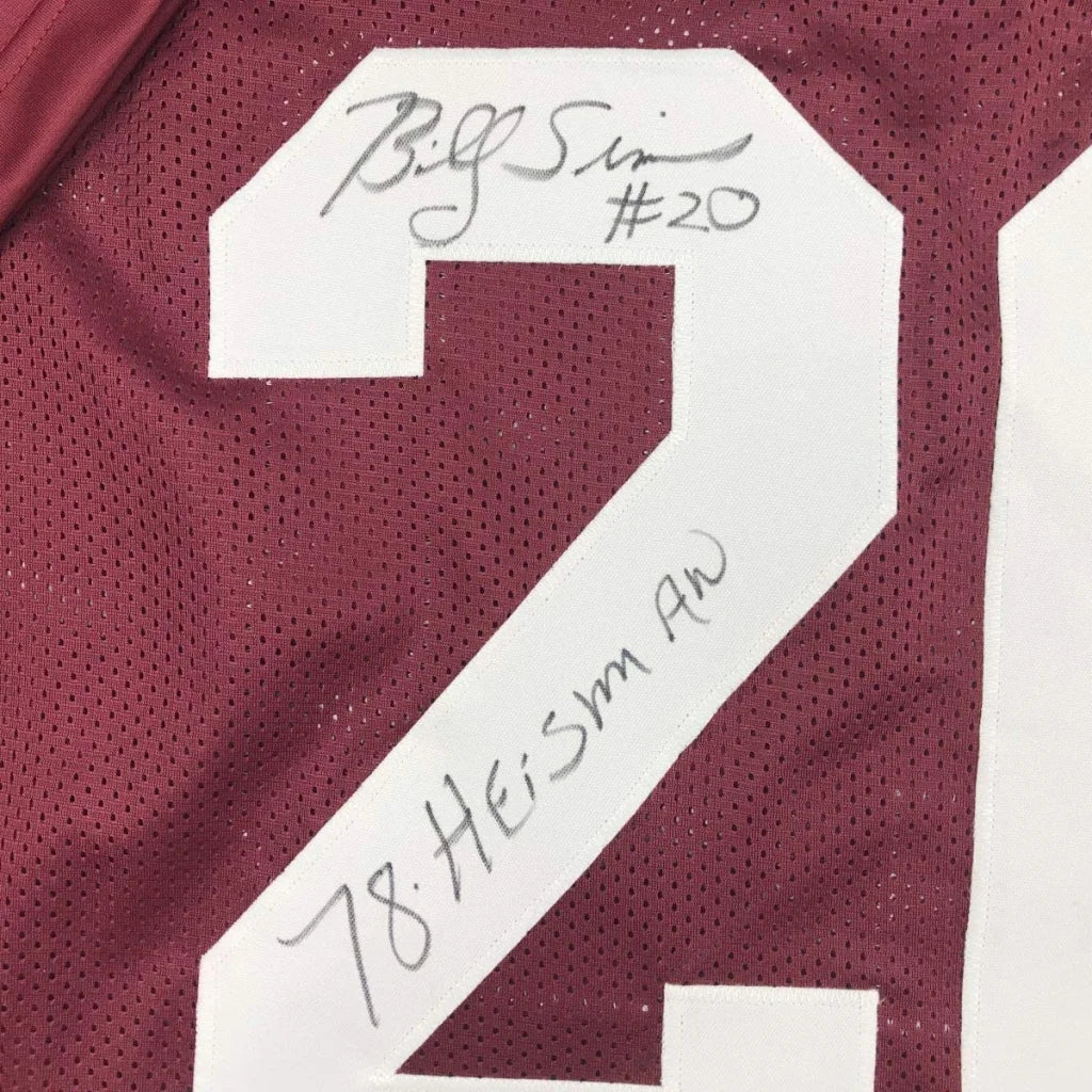 Autographed Billy Sims 78 Heisman Oklahoma Maroon College Football Jersey JSA COA | Authenticated Signed Sports Jersey | vintageantiquesgifts.com