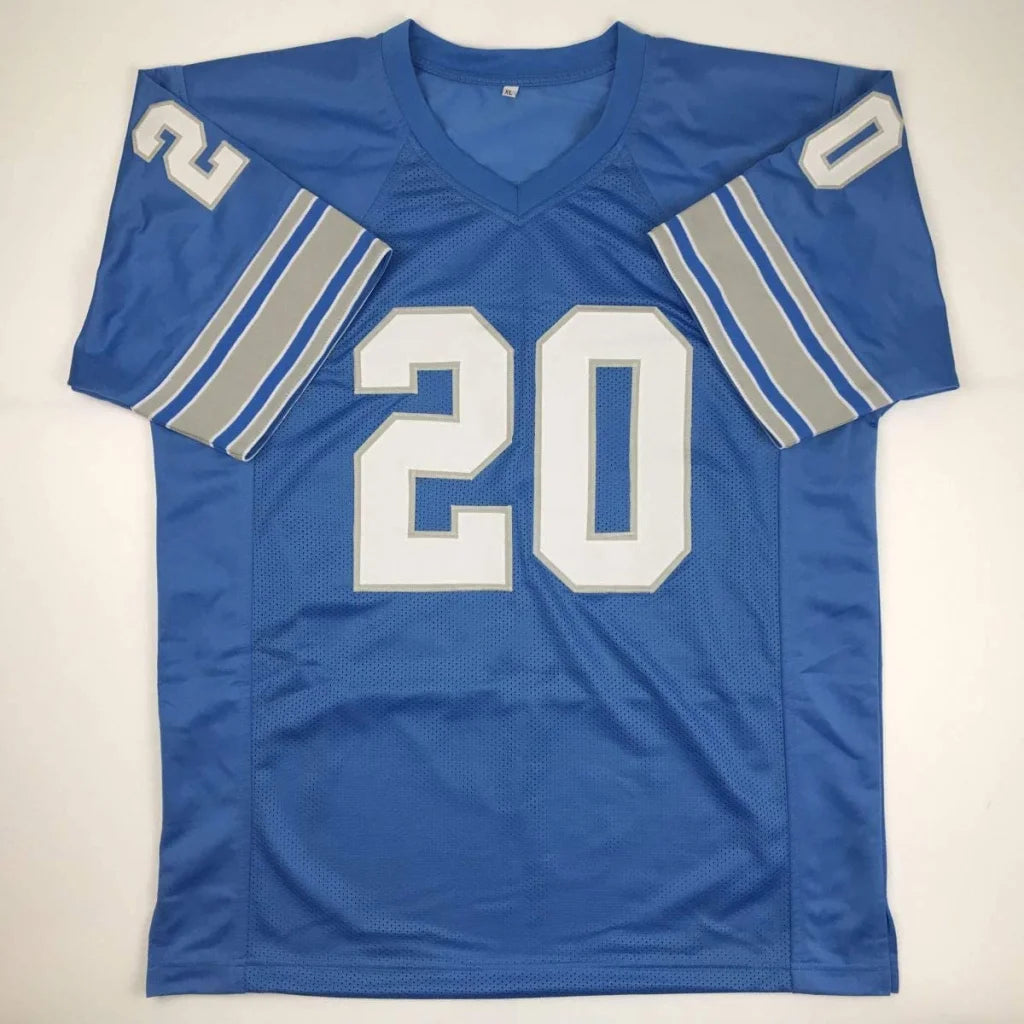 Autographed Billy Sims 80 ROY Detroit Blue Football Jersey JSA COA | Authenticated Signed Sports Jersey | vintageantiquesgifts.com