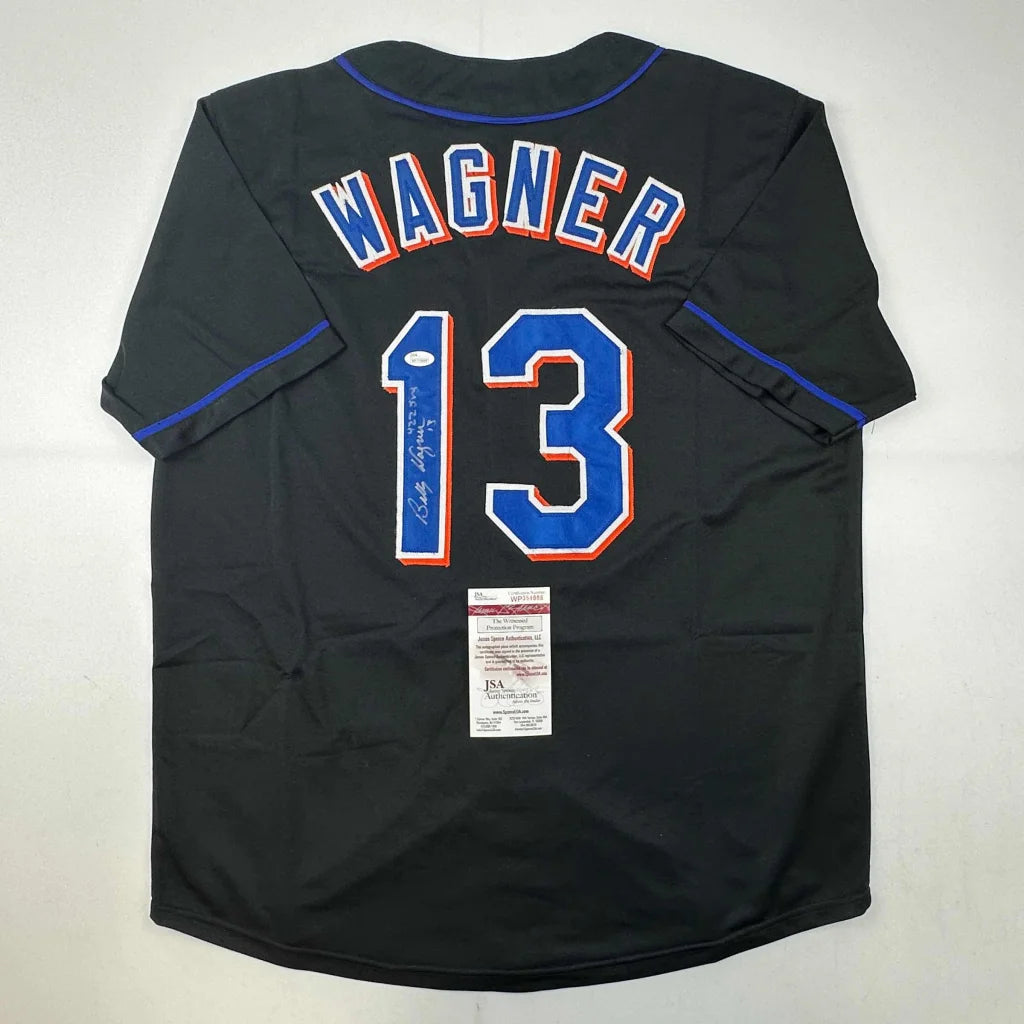 Black Billy Wagner custom jersey signed baseball sports league collectible with autograph