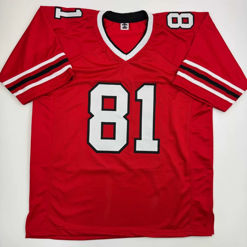 Autographed Billy White Shoes Johnson Atlanta Red Football Jersey JSA COA | Authenticated Signed Sports Jersey | vintageantiquesgifts.com