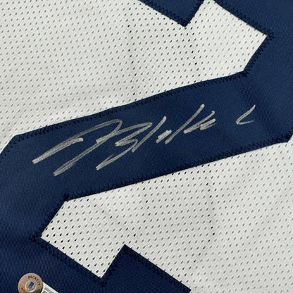 Autographed Blake Corum Michigan White College Football Jersey Beckett BAS COA | Authenticated Signed Sports Jersey | vintageantiquesgifts.com