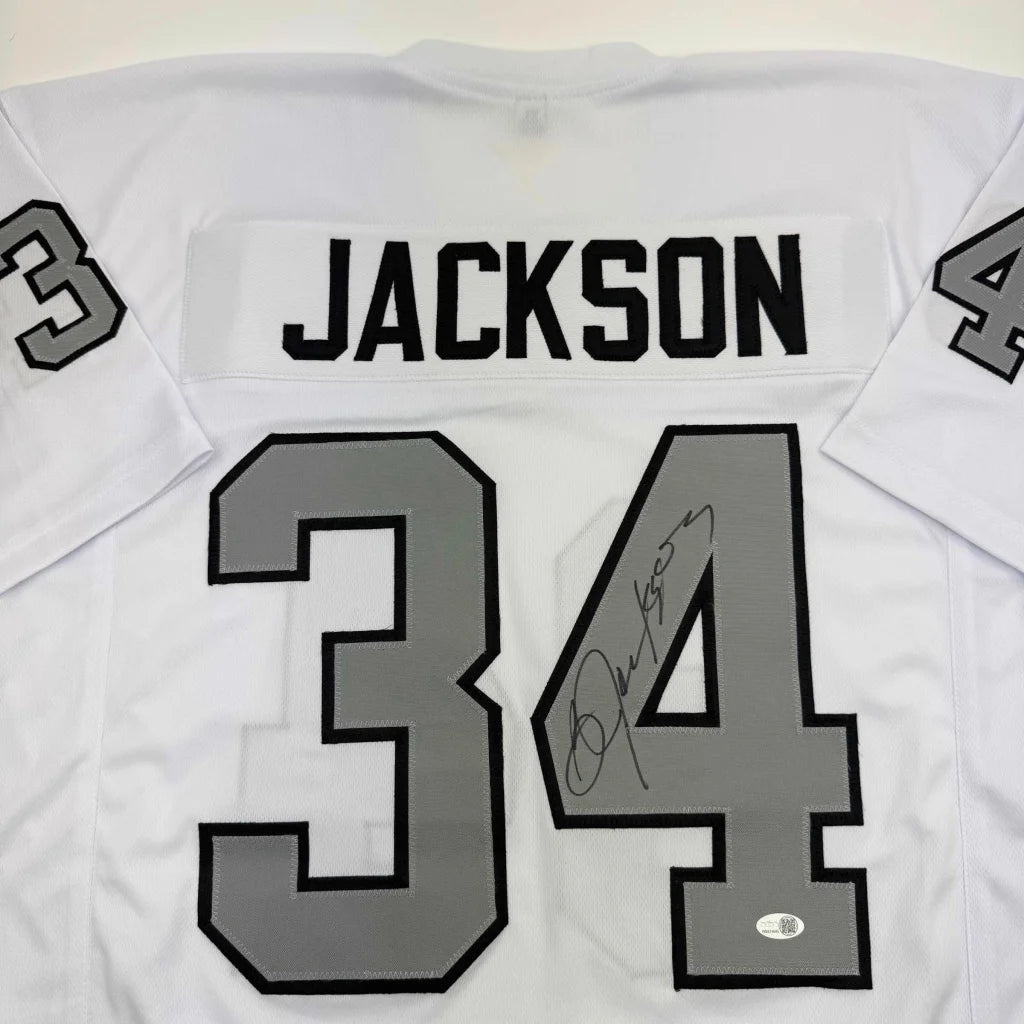 Jackson Oakland White jersey with autograph, perfect for fans of professional sports league and oakland white color