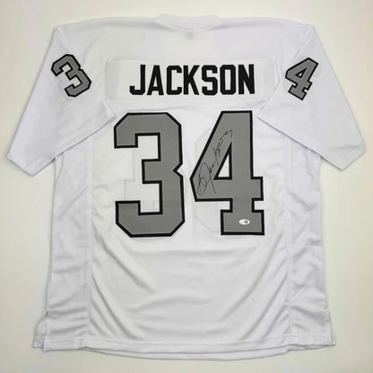 White Jackson Oakland jersey in Oakland white color with signed number 34 for sports fans