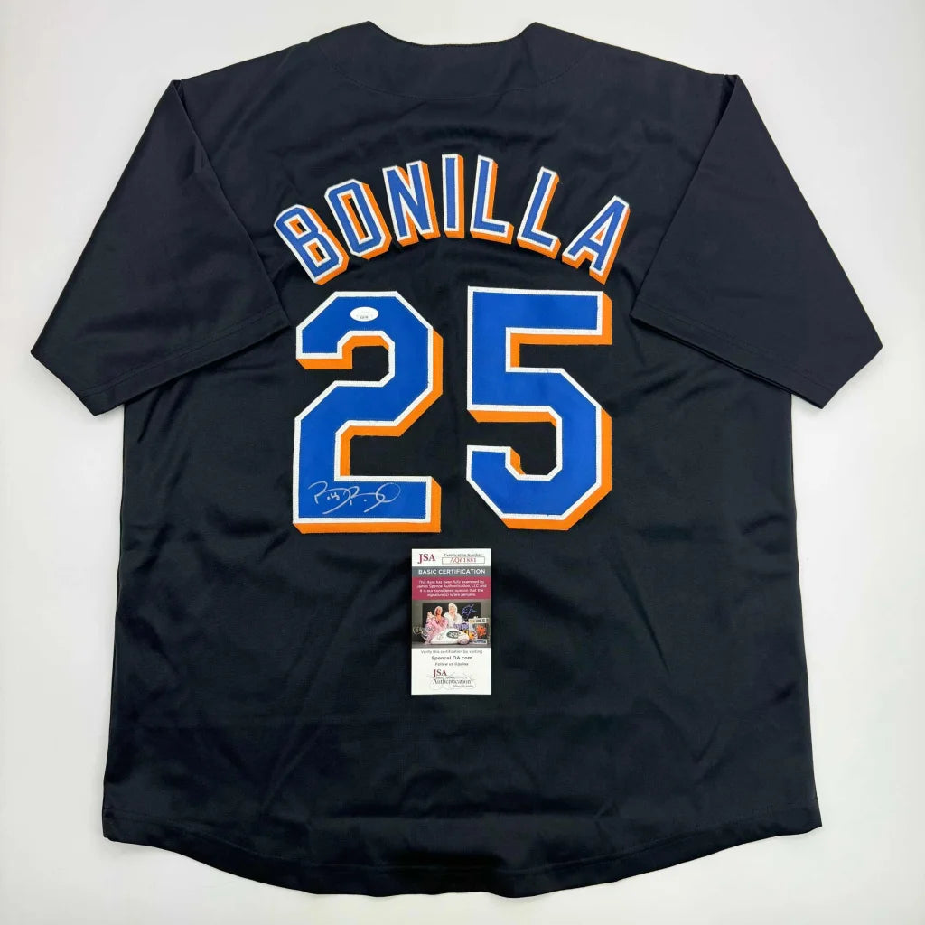 Autographed Bobby Bonilla New York Black Baseball Jersey JSA COA | Hall of Fame Sports Memorabilia | vintageantiquesgifts.com