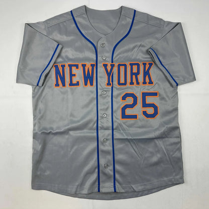 Autographed Bobby Bonilla New York gray custom jersey with number 25