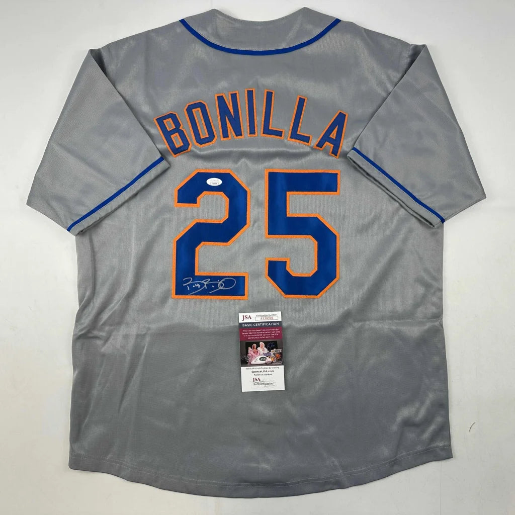 Autographed Bobby Bonilla gray custom jersey, number 25, JSA COA