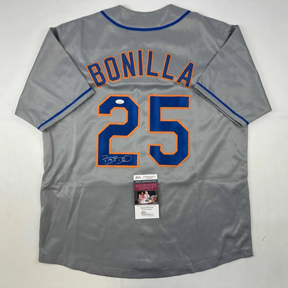 Autographed Bobby Bonilla gray custom jersey, number 25, JSA COA
