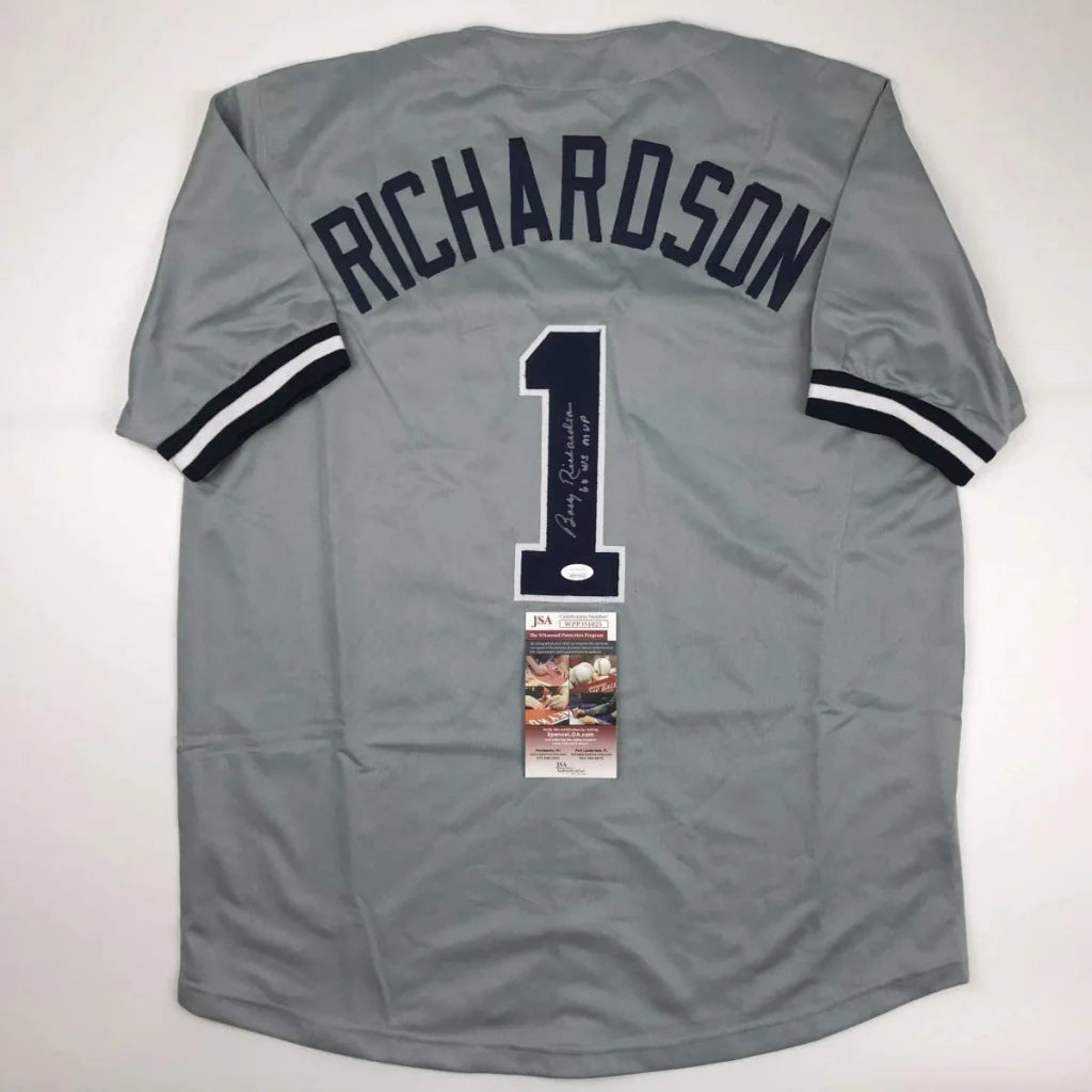 Autographed Bobby Richardson 60 WS MVP New York Grey Baseball Jersey JSA COA | Hall of Fame Sports Memorabilia | vintageantiquesgifts.com