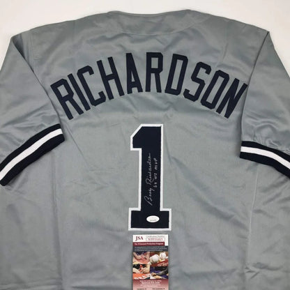 Autographed Bobby Richardson 60 WS MVP New York Grey Baseball Jersey JSA COA | Certified Authentic Signed Memorabilia | vintageantiquesgifts.com