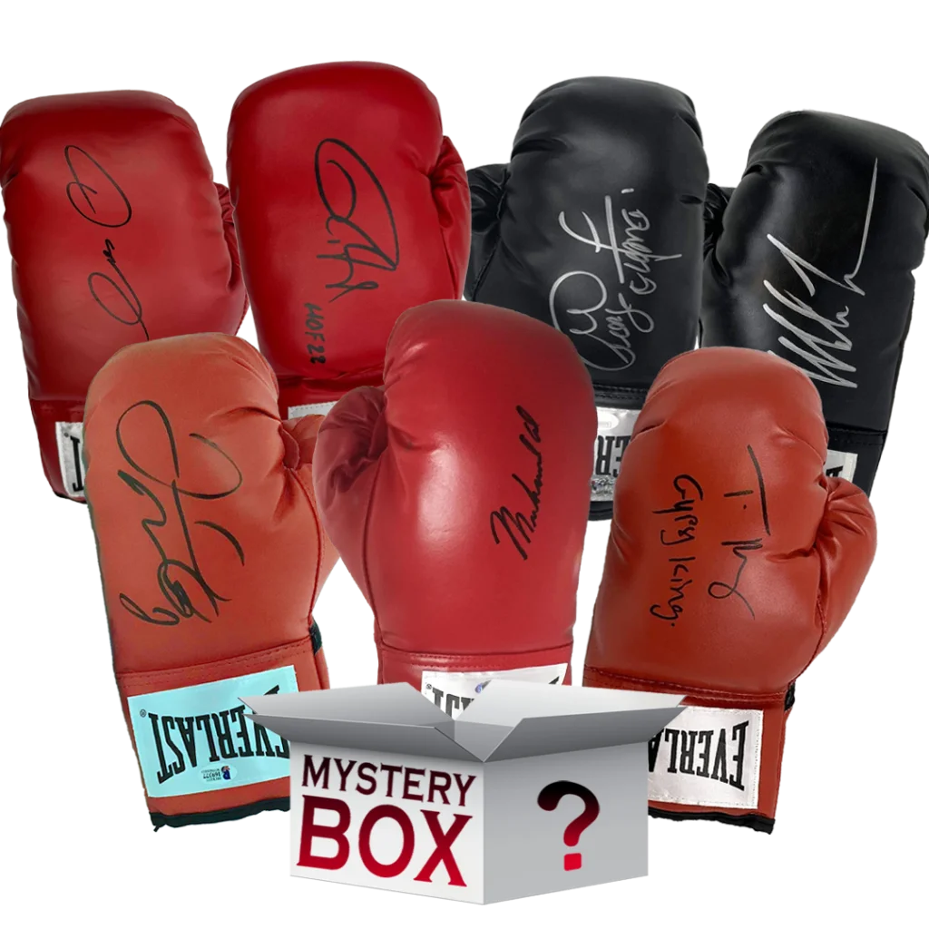 Assortment of autographed boxing gloves from Champions Legendary Autographed Boxing Glove Collection