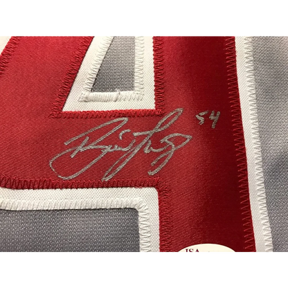 Autographed red and white Brad Lidge Philadelphia jersey with embroidered number 4 for professional sports fans