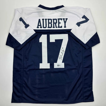 Autographed Brandon Aubrey Dallas Thanksgiving Day Football Jersey Beckett BAS COA | Hall of Fame Sports Memorabilia | vintageantiquesgifts.com