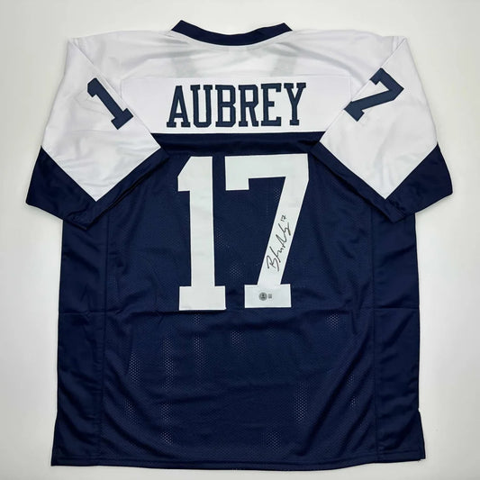 Autographed Brandon Aubrey Dallas Thanksgiving Day Football Jersey Beckett BAS COA | Hall of Fame Sports Memorabilia | vintageantiquesgifts.com