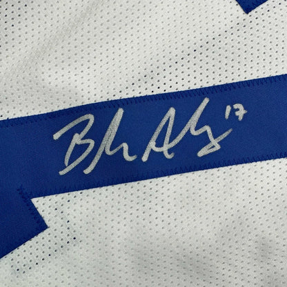 Autographed Brandon Aubrey white mesh Dallas Cowboys jersey with blue stripe, Beckett COA