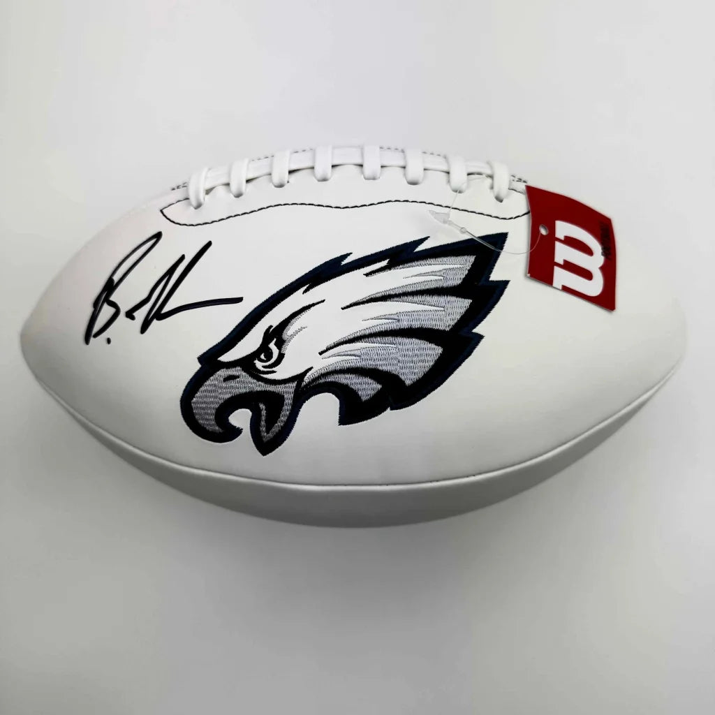 Autographed Brandon Graham Philadelphia Eagles white Wilson football with Beckett COA