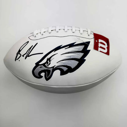 Autographed Brandon Graham Philadelphia Eagles white Wilson football with Beckett COA