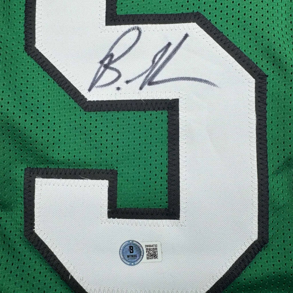 Autographed Brandon Graham green custom jersey number 3, JSA COA